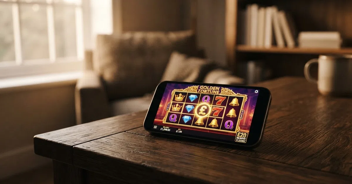 A grid of UK-licensed online casino welcome screens showing £20 minimum deposit badges and bonus-offer headlines