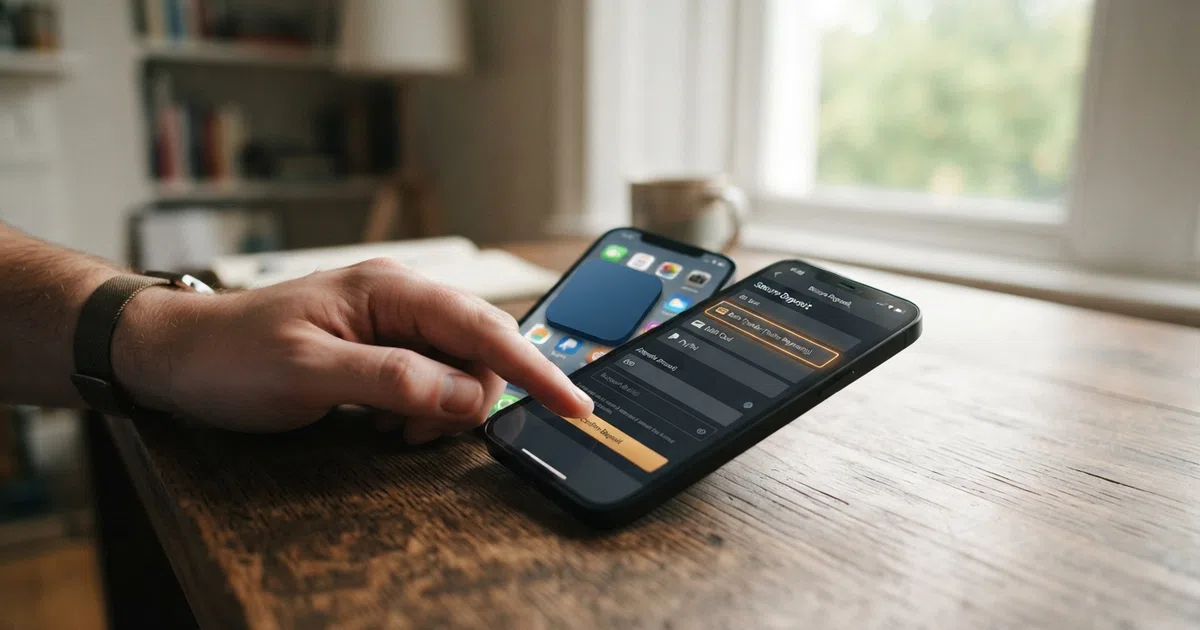 A smartphone screen showing a UK online casino deposit page with a bank transfer option highlighted, beside a Klarna app icon on a home screen
