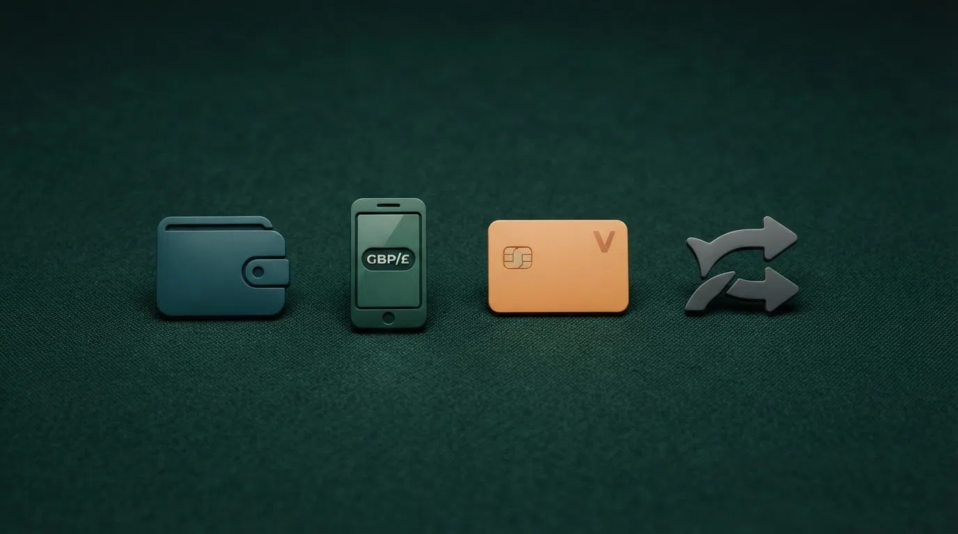 A row of recognised payment-method logos — PayPal, Apple Pay, Skrill, Neteller, Paysafecard — arranged on a dark casino-green background