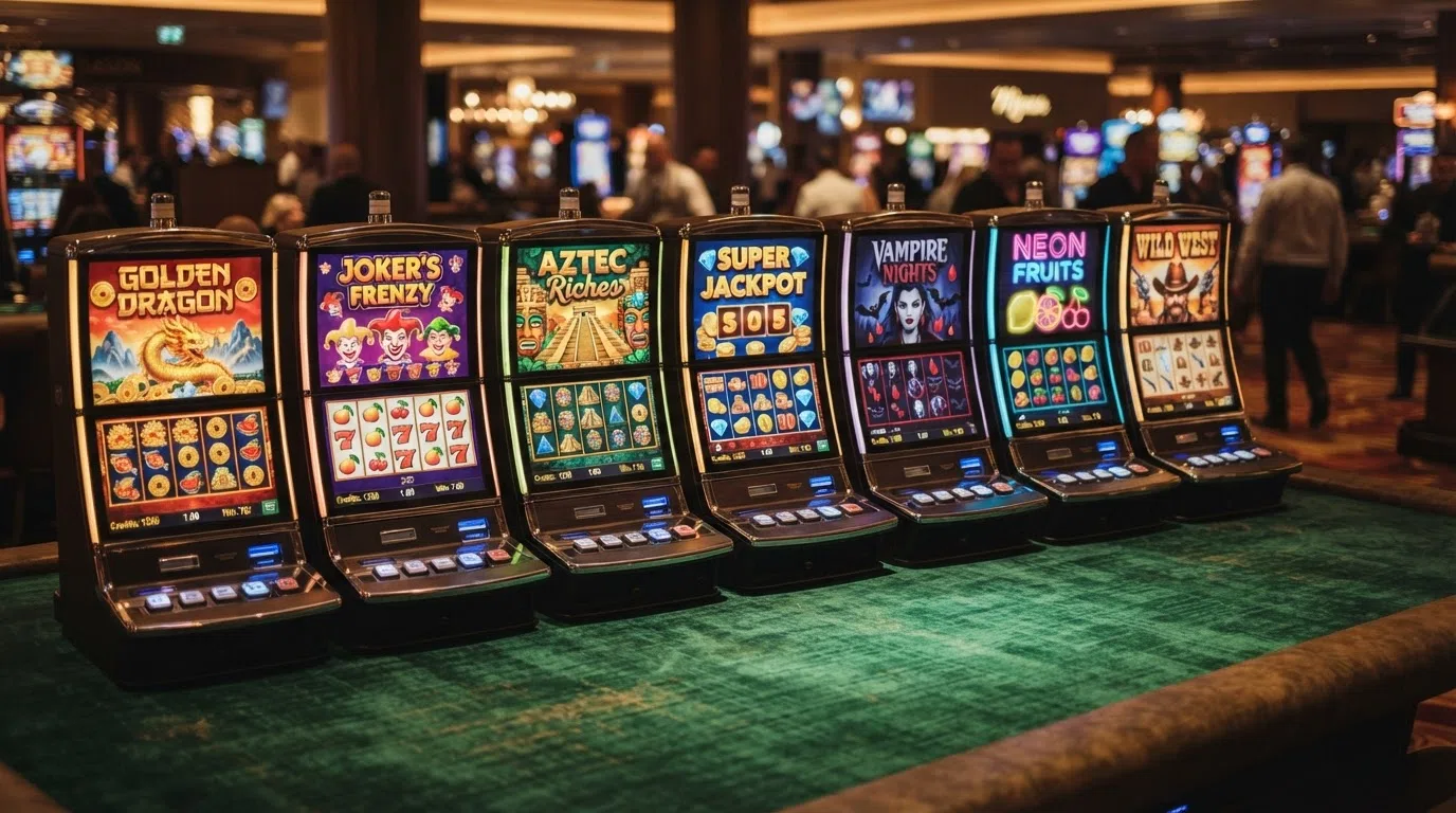 A side-by-side layout of the seven highest-RTP NetEnt slot reels — Mega Joker's Supermeter dial, Blood Suckers' vampire symbols and Divine Fortune's Pegasus coin stacked in descending RTP order