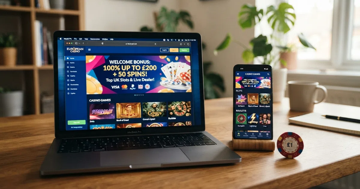 A grid of European casino homepage screenshots showing welcome-bonus banners, game lobbies and licence badges from Curaçao, Anjouan and Costa Rica regulators