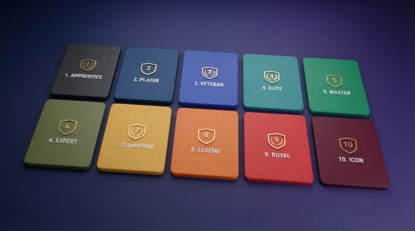 A side-by-side grid of ten casino logo tiles arranged in ranked order, with the UKGC licence badge prominent on each