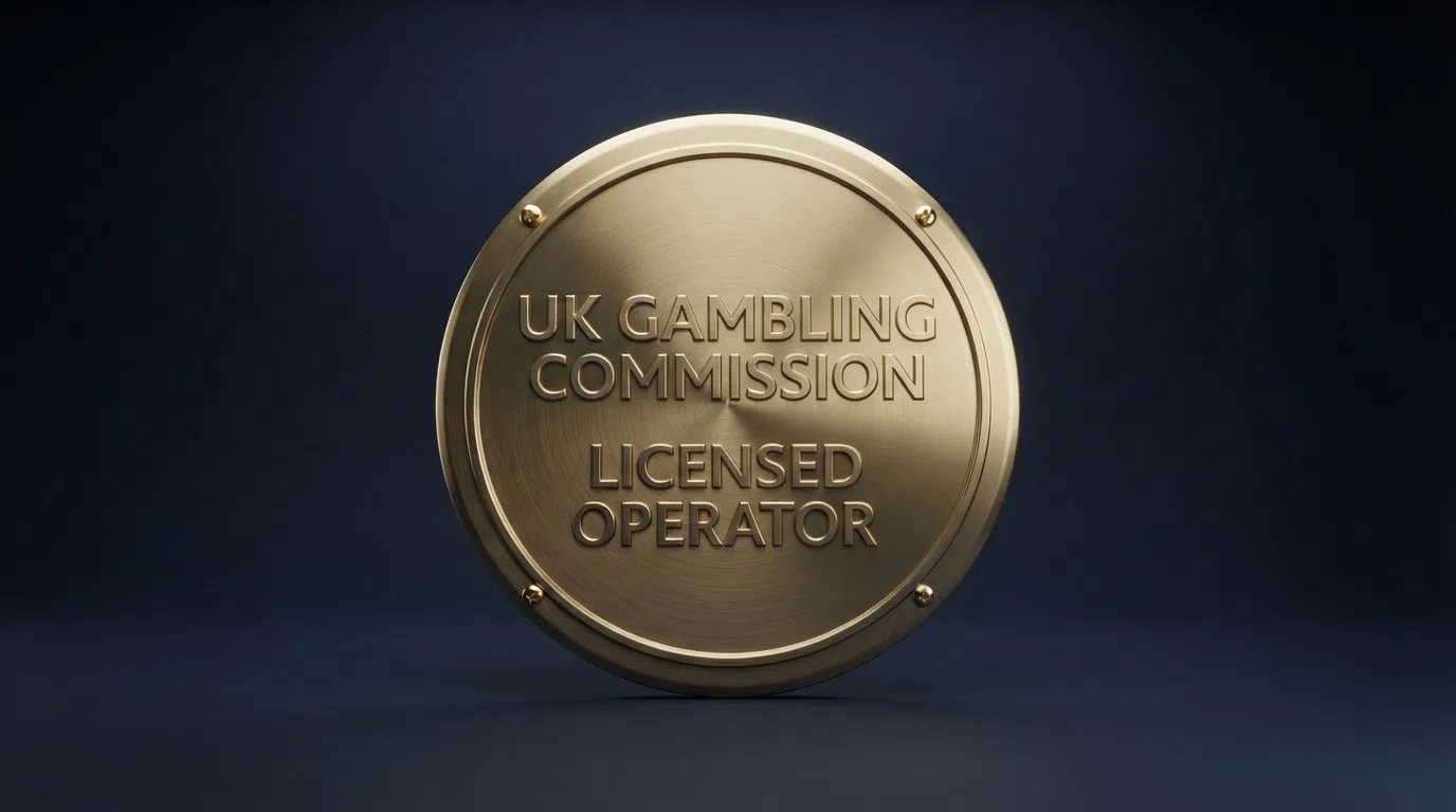 The UK Gambling Commission logo displayed on a casino website footer alongside GamStop and BeGambleAware badges